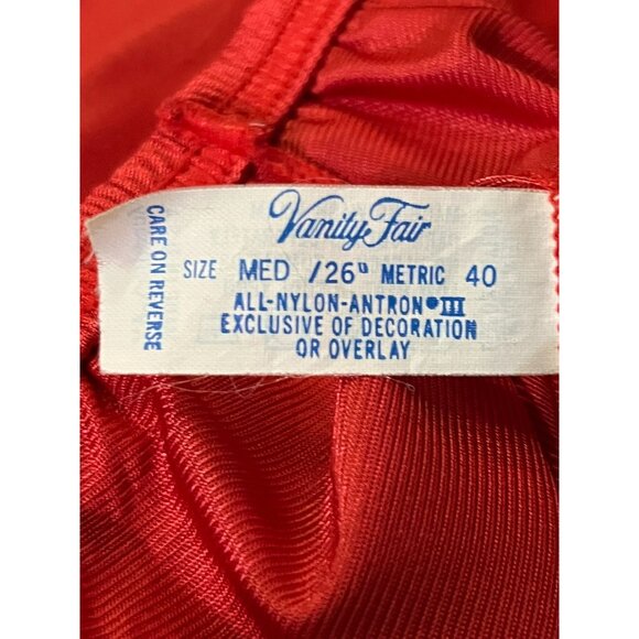Vintage Vanity Fair Half Slip Red Nylon Lace Trim Womens M 26" USA - Picture 8 of 15